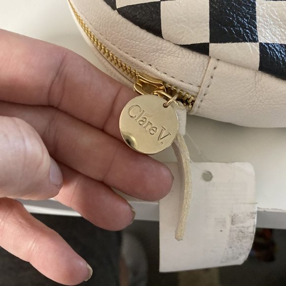 Clare V Checkered Leather Circle Clutch - Picture 4 of 6